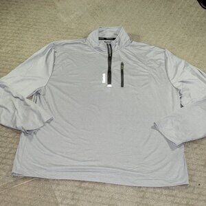 REEBOK Shirt Mens Large Gray 1/4 Zip Reflective Athletic Long Sleeve